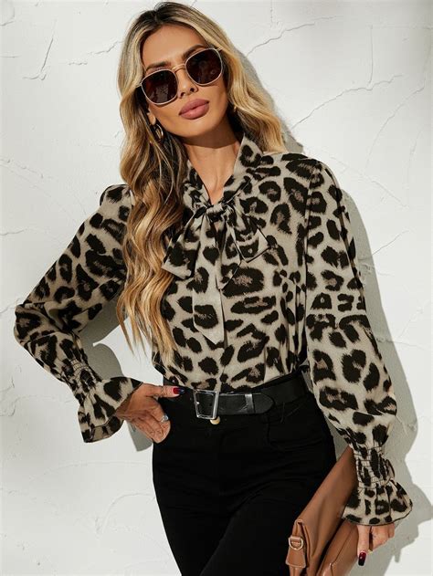 celine leopard blouse|Fluid sleeve blouse in leopard printed muslin .